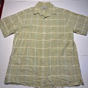 RON CHERESKIN Luxe Rayon Tan Button Down Short Sleeve Dress Shirt Men's Size XL